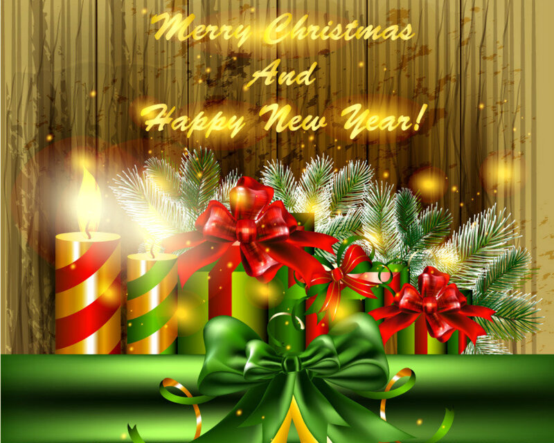 Christmas Candles and Gifts — Green