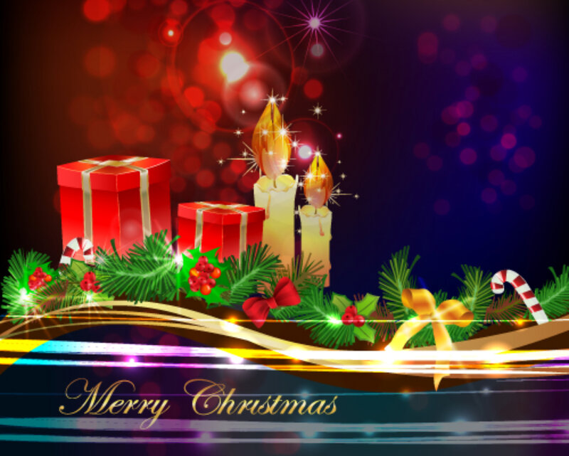 Christmas Candles and Gifts — Red