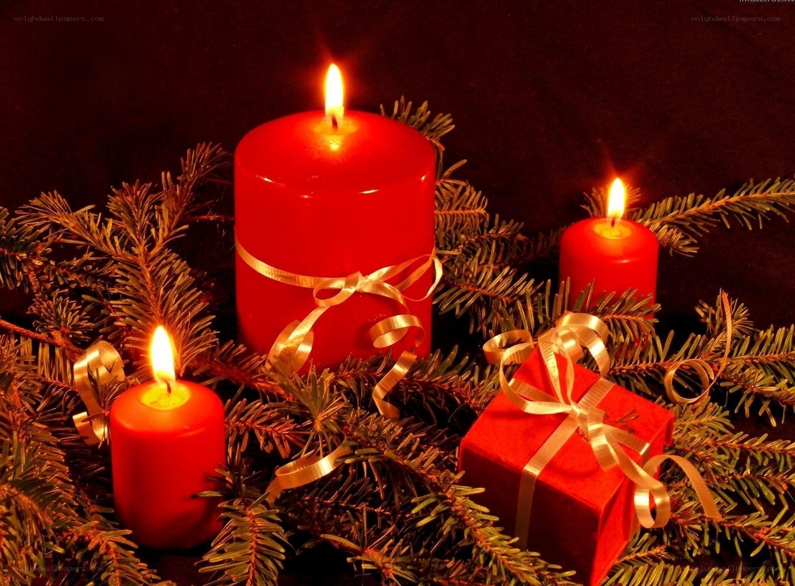 Christmas candles and gifts