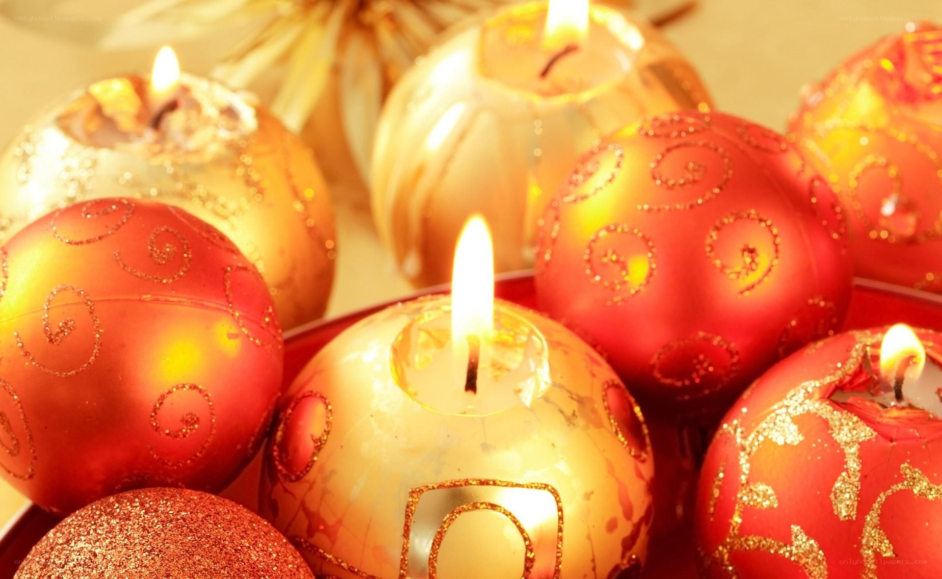 Christmas candles and ornaments