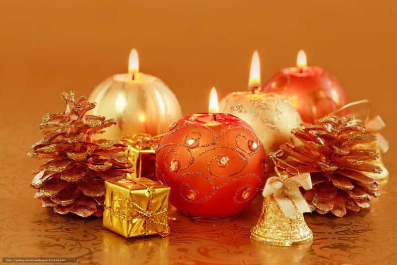 Christmas candles and ornaments