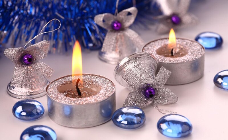 Christmas candles and ornaments