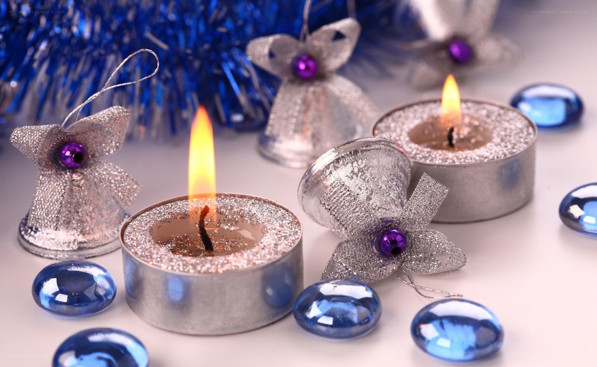 Christmas candles and ornaments