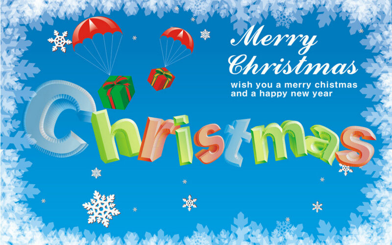 Christmas Card Design — Blue, Festive