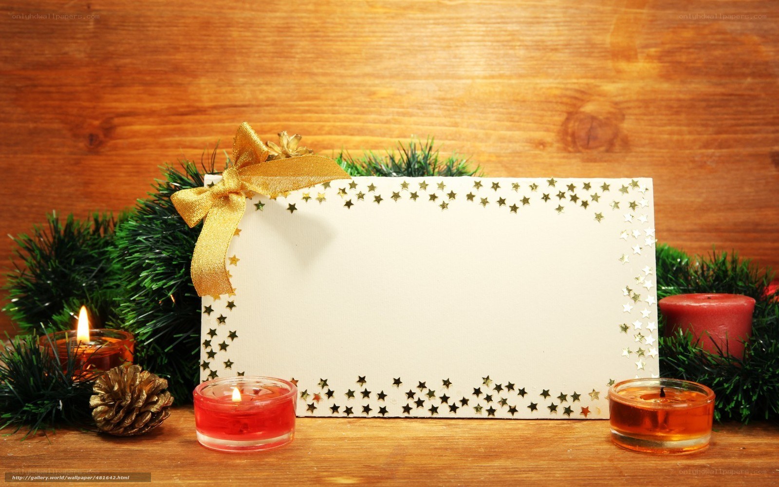 Christmas card with candles