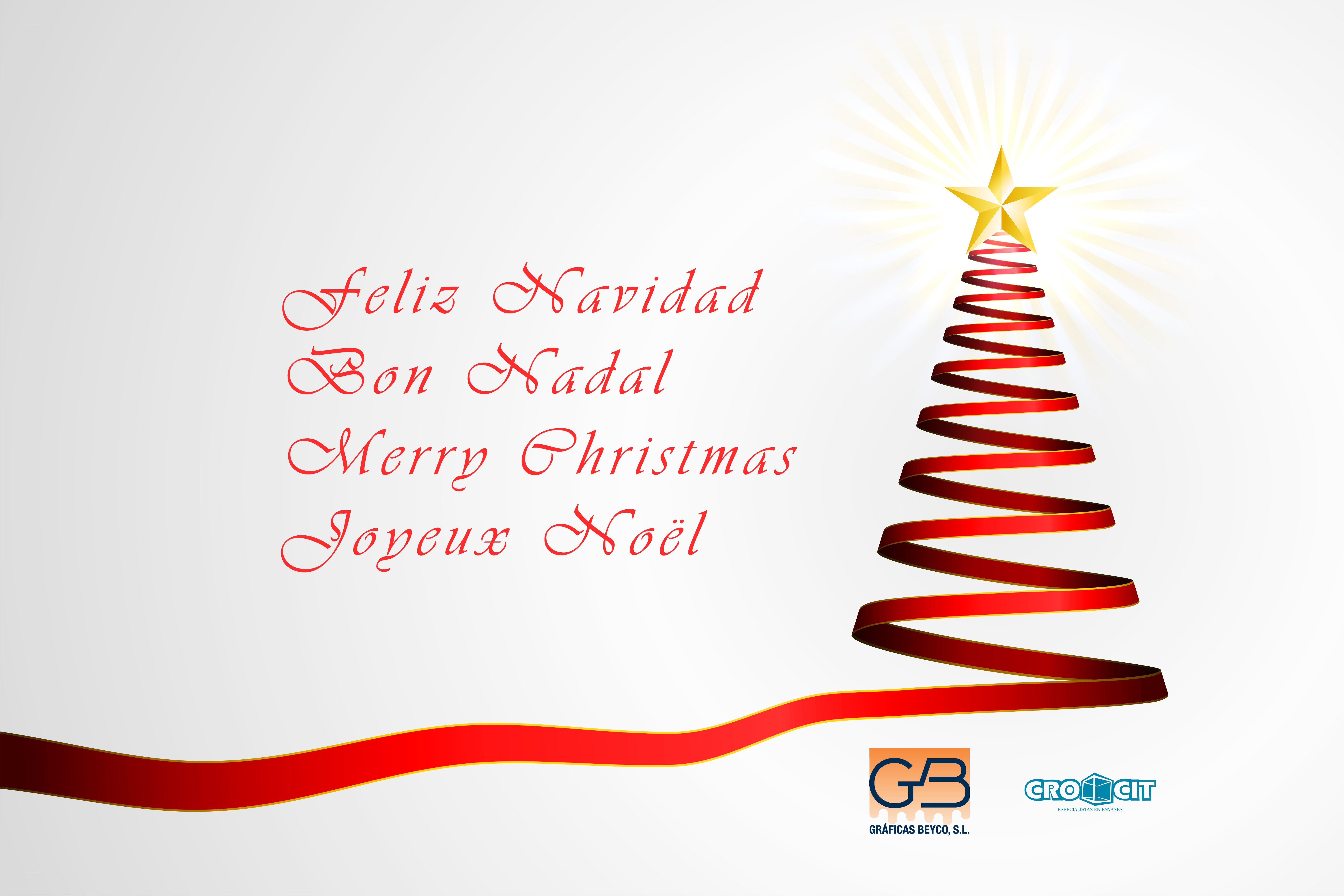 Christmas card with multilingual greeting