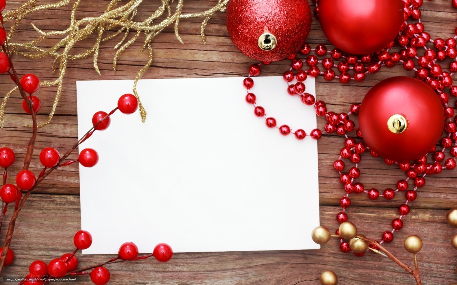 Christmas card with ornaments