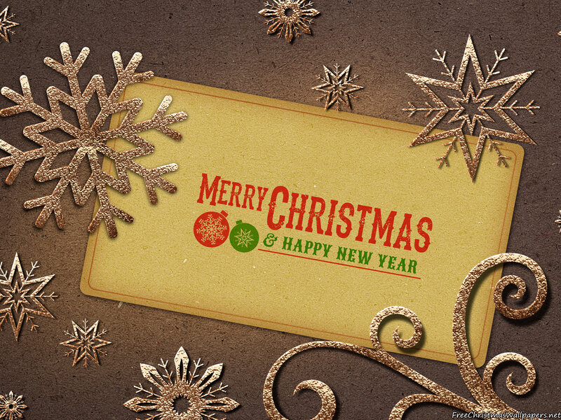 Christmas Card with Snowflakes — Gold