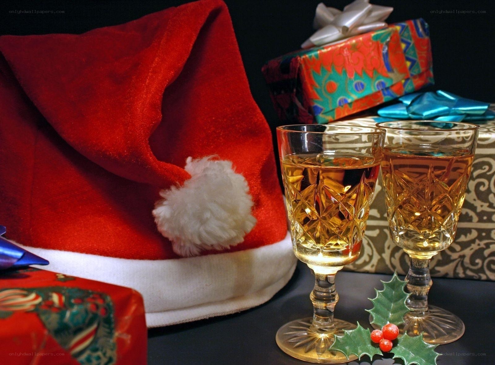 Christmas celebration with drinks