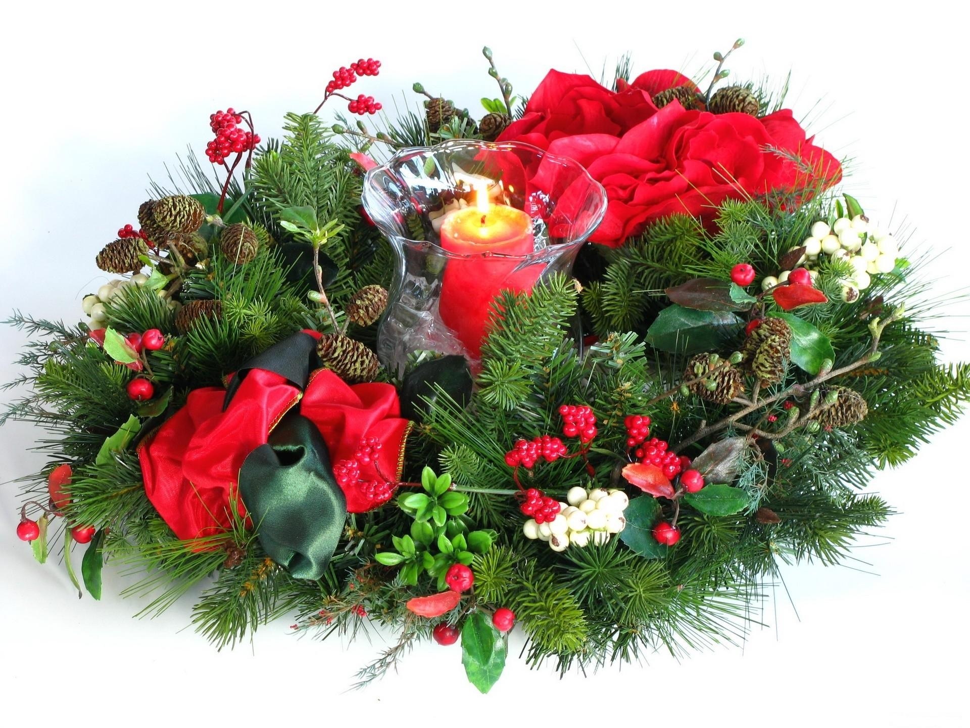Christmas centerpiece with candle