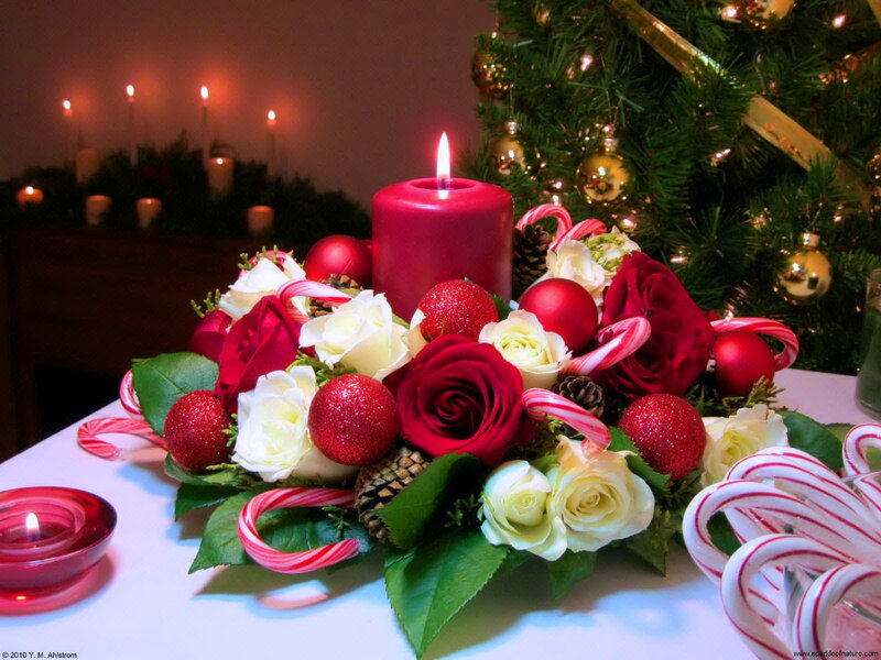 Christmas Centerpiece with Candles