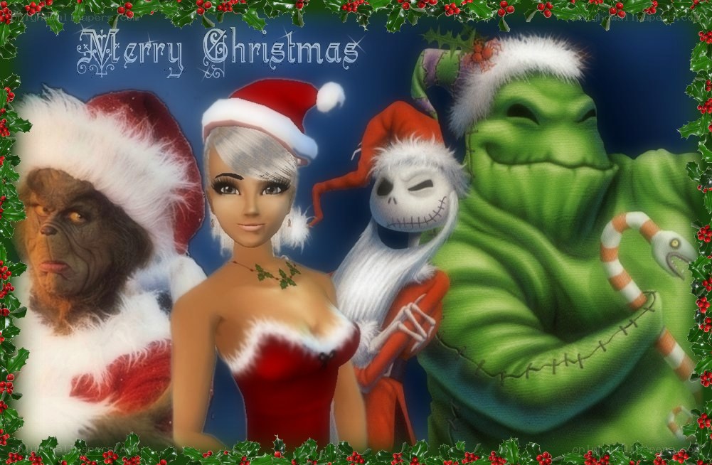 Christmas characters collage