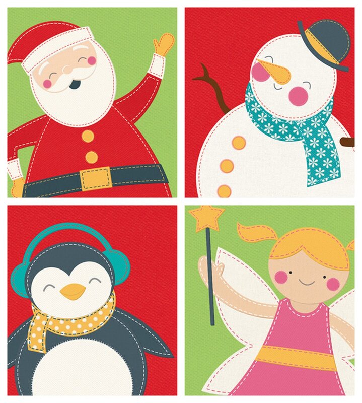 Christmas characters collage