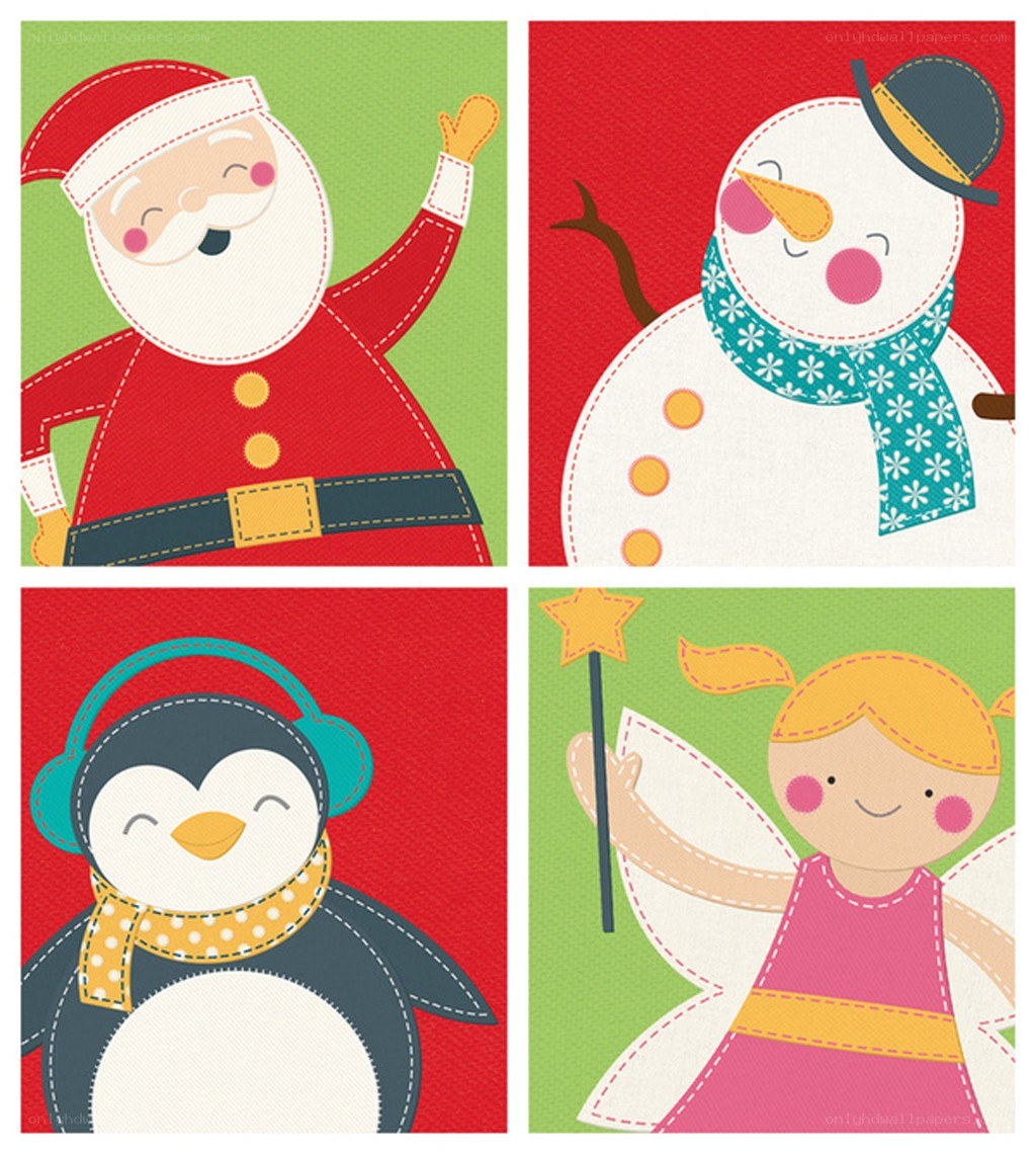 Christmas characters collage