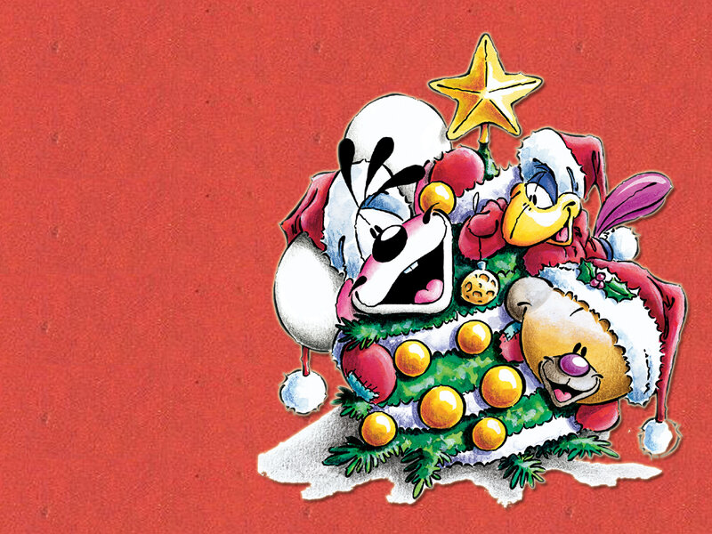 Christmas characters on a tree