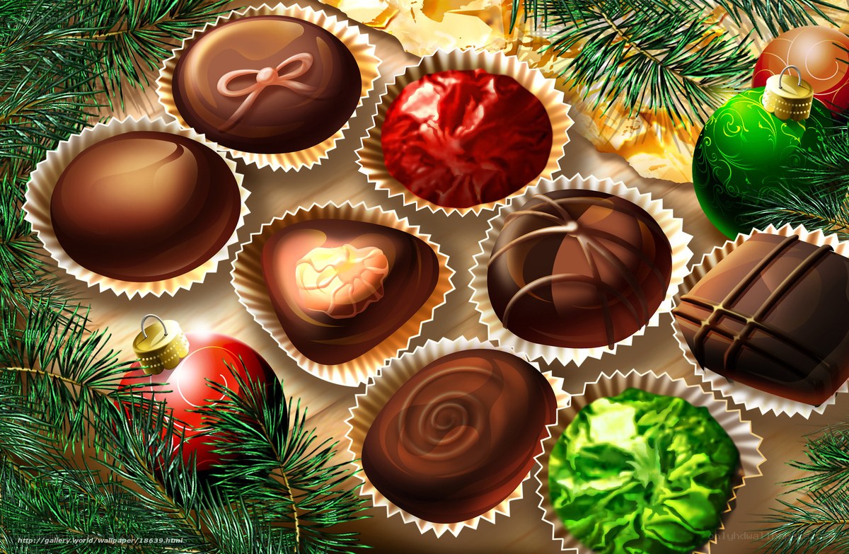 Christmas chocolates and ornaments