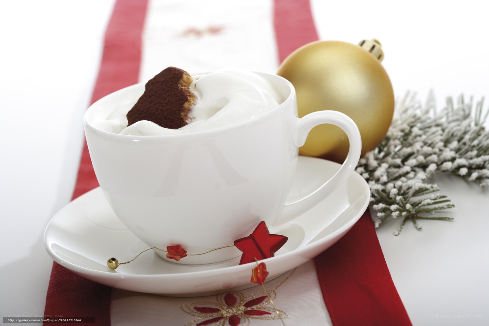 Christmas coffee with whipped cream
