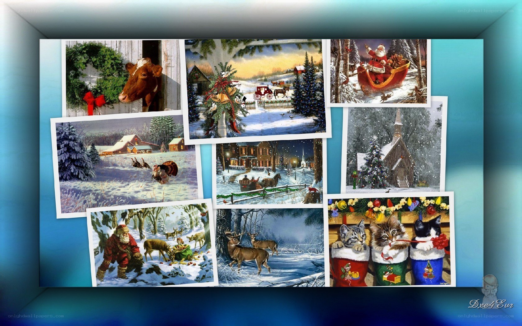 Christmas collage with festive scenes