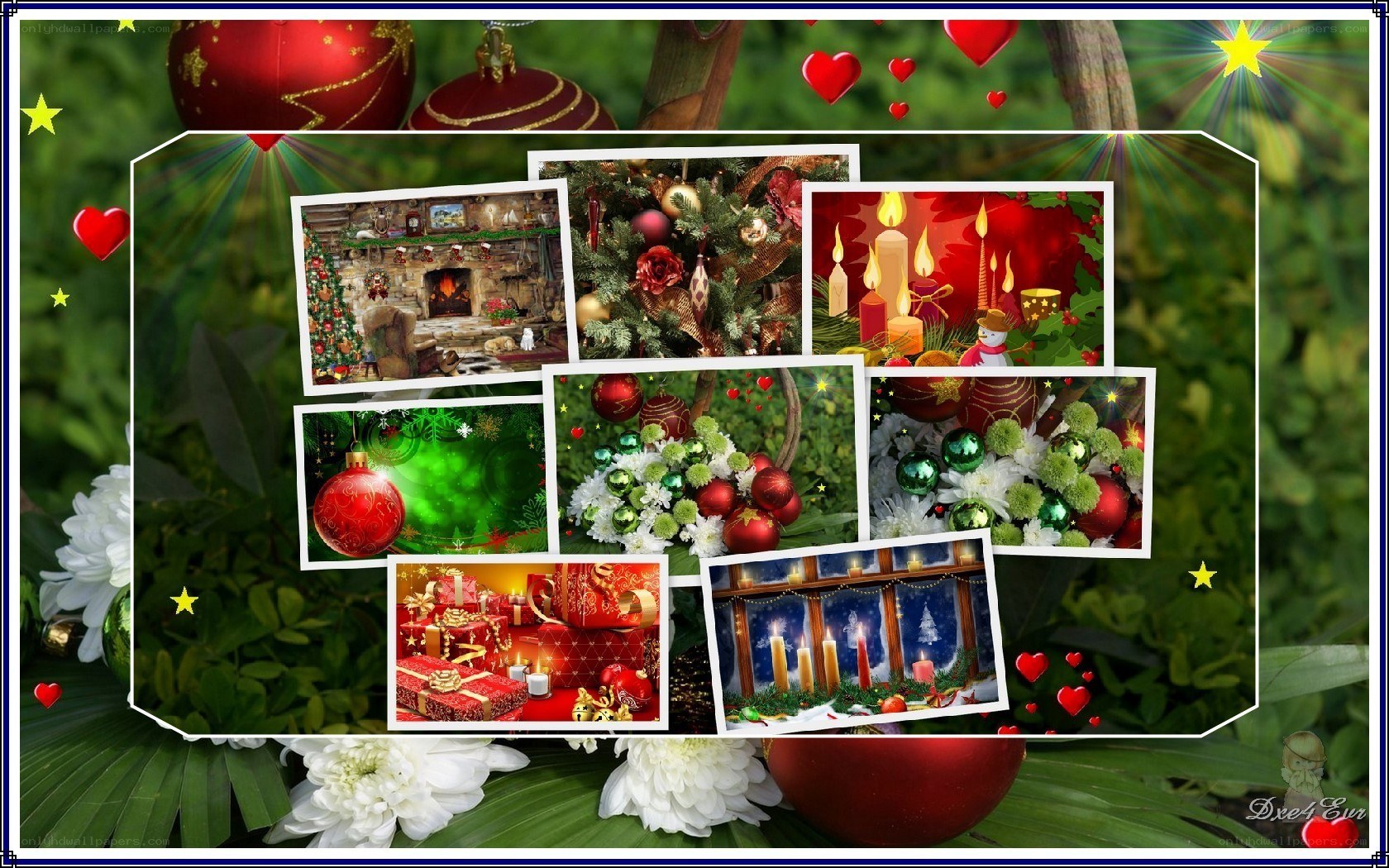 Christmas collage with ornaments