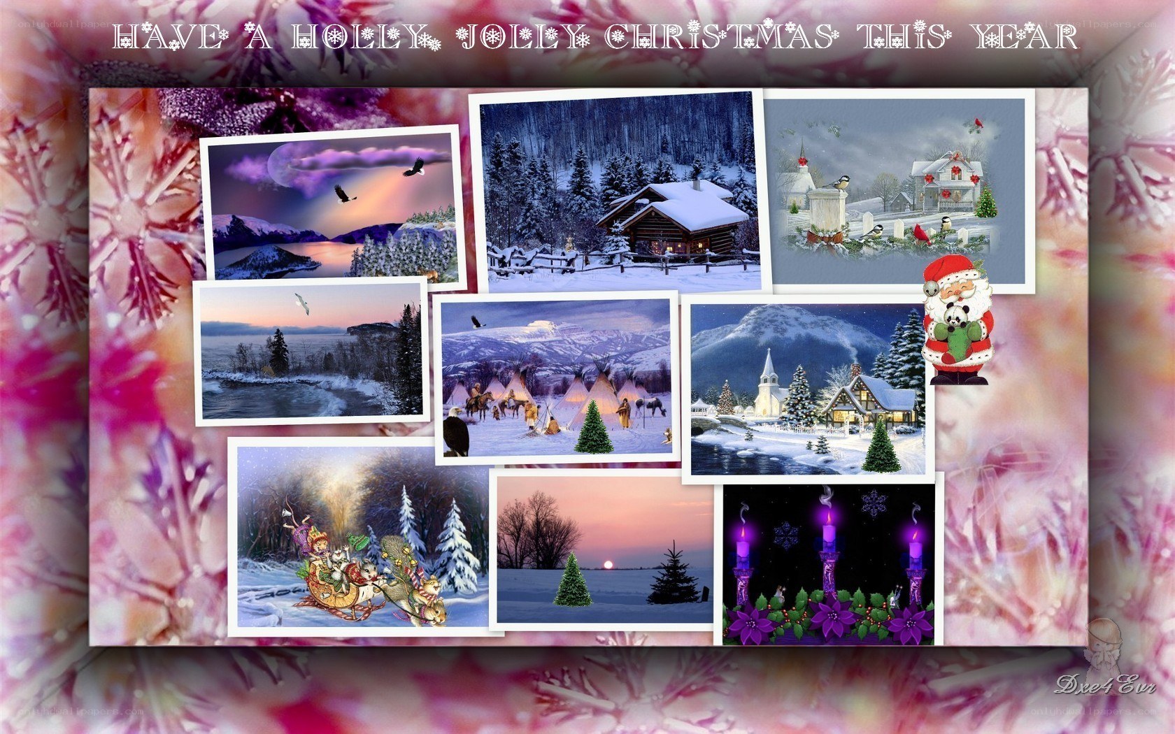 Christmas collage with Santa