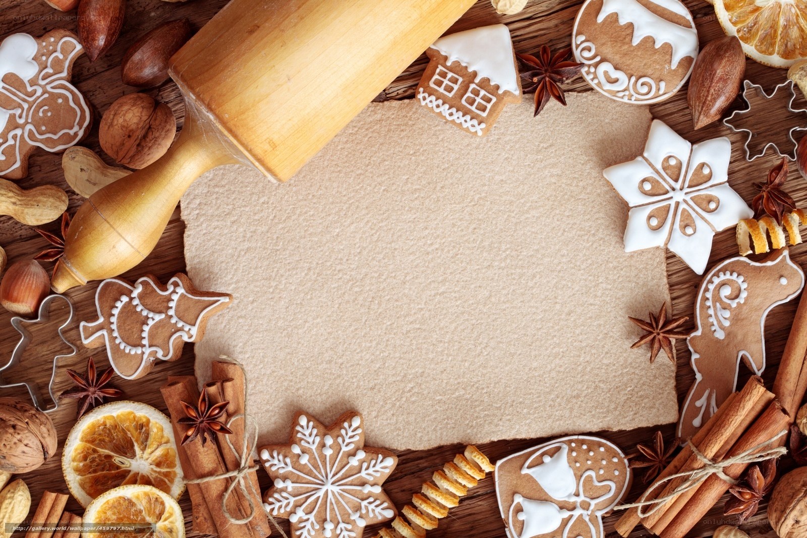 Christmas cookies and baking tools