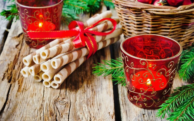 Christmas Cookies and Candles — Red, Cozy