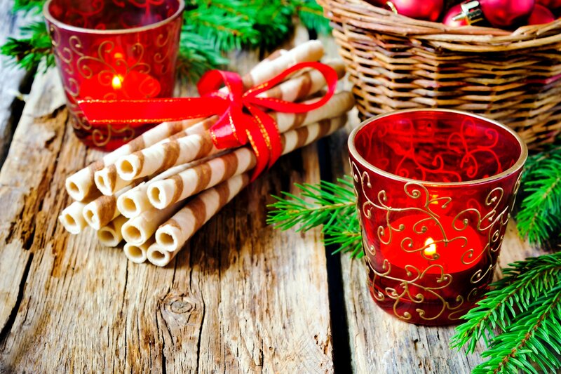 Christmas Cookies and Candles — Red, Festive