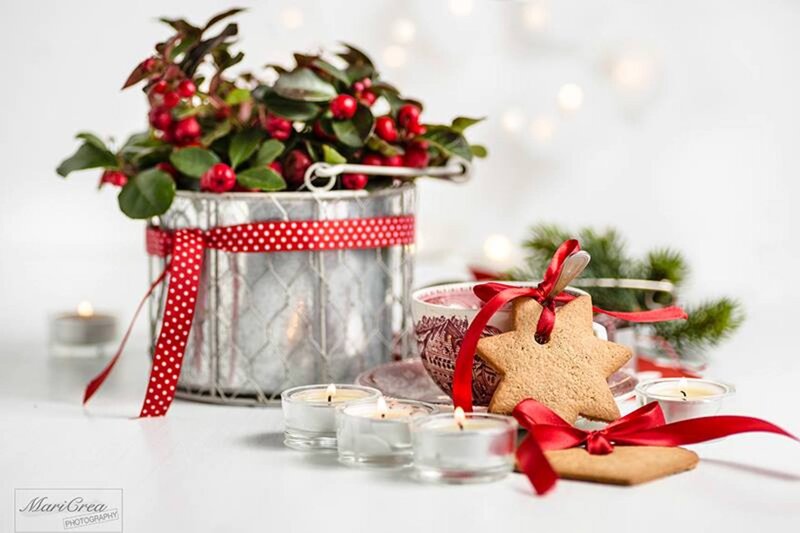 Christmas Cookies and Candles — Red, Festive, Winter
