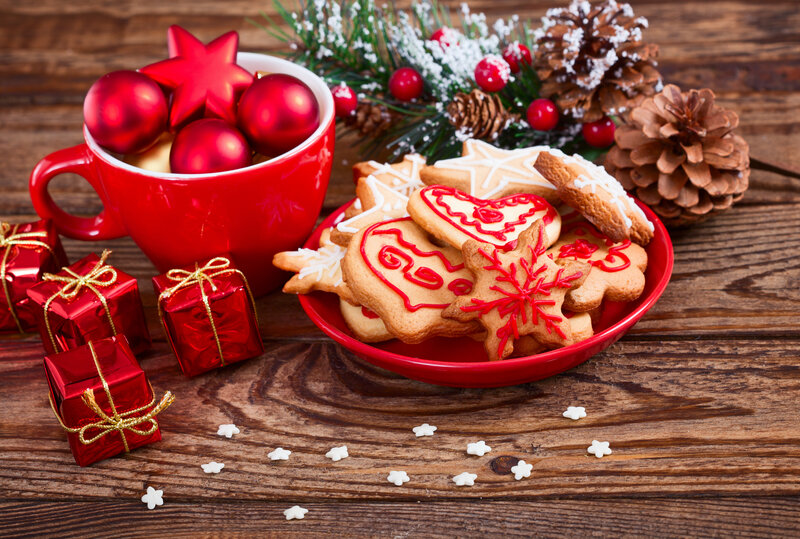 Christmas Cookies and Decorations — Red