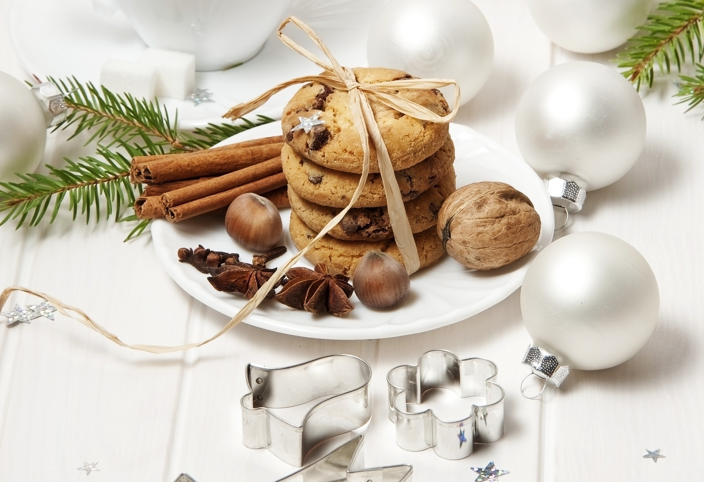 Christmas cookies and holiday decor