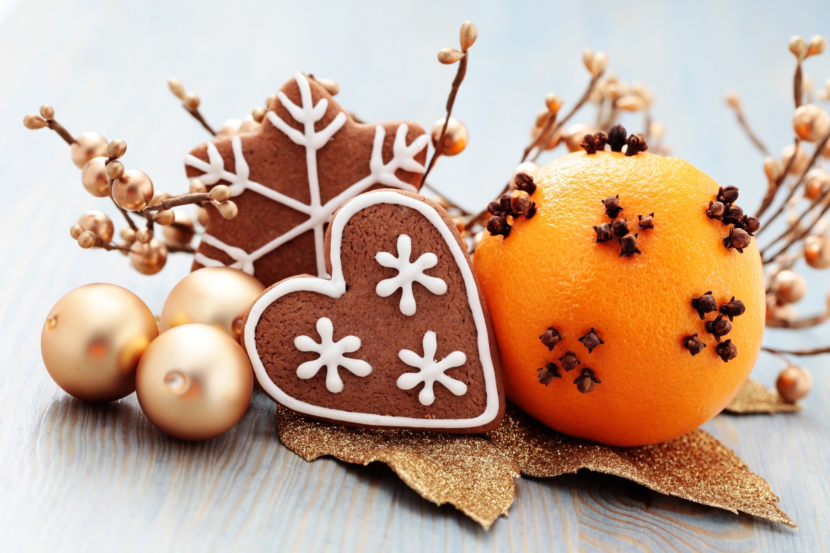 Christmas cookies and orange