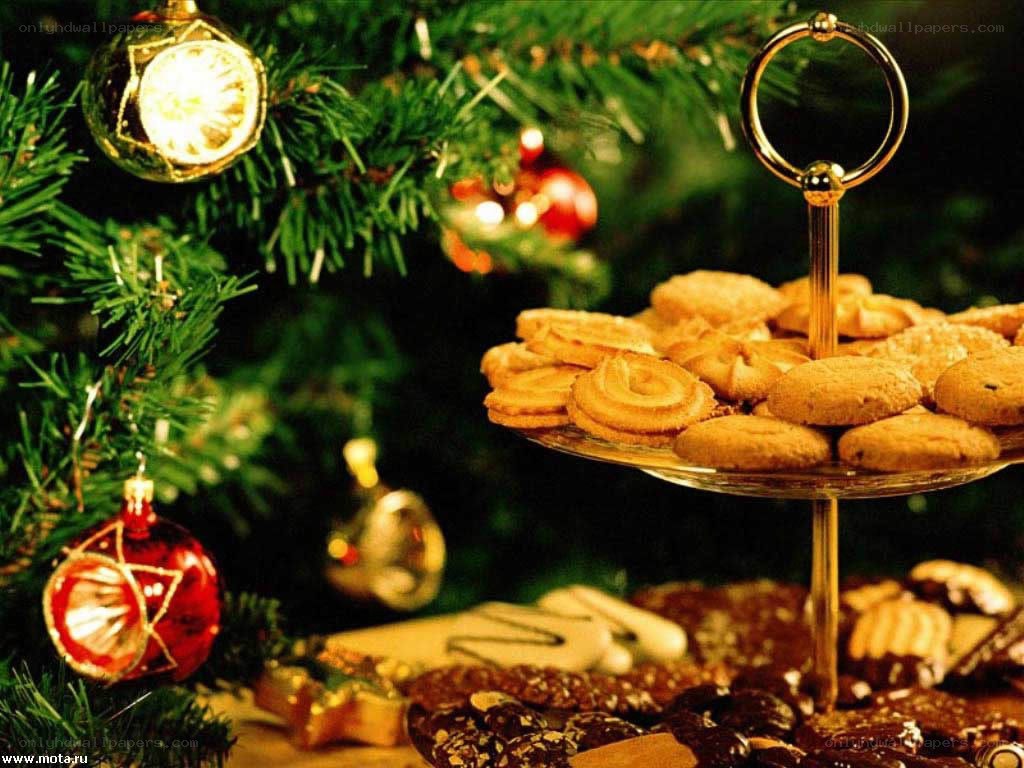 Christmas cookies by tree