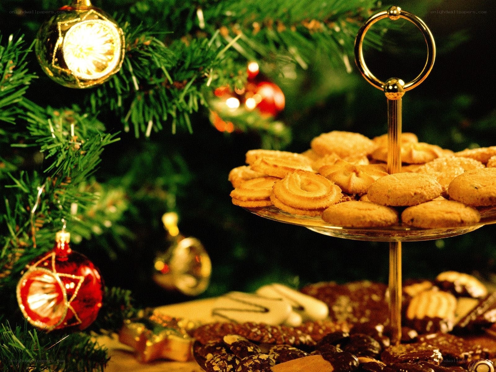 Christmas cookies by tree