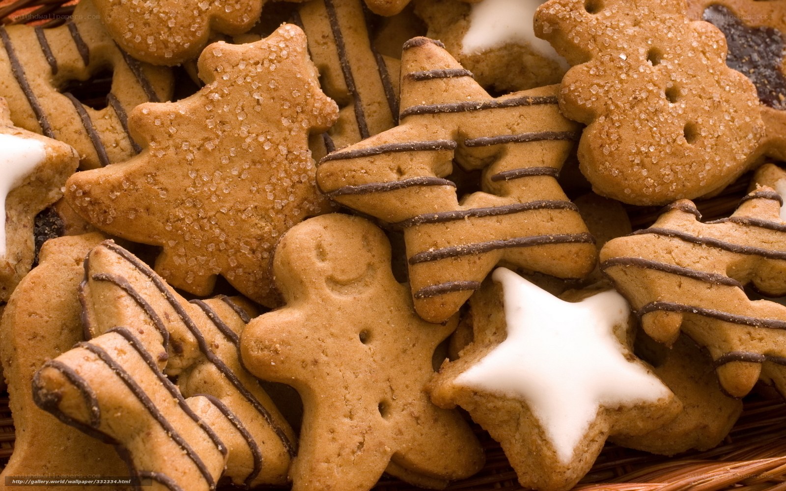 Christmas cookies in a basket