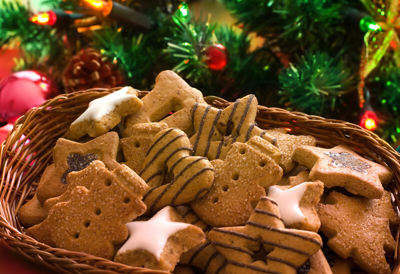 Christmas Cookies in Basket