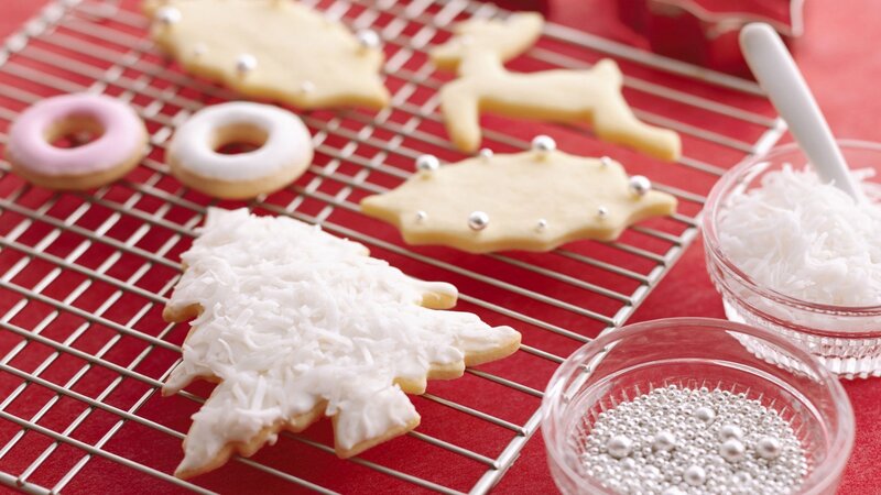 Christmas cookies on cooling rack