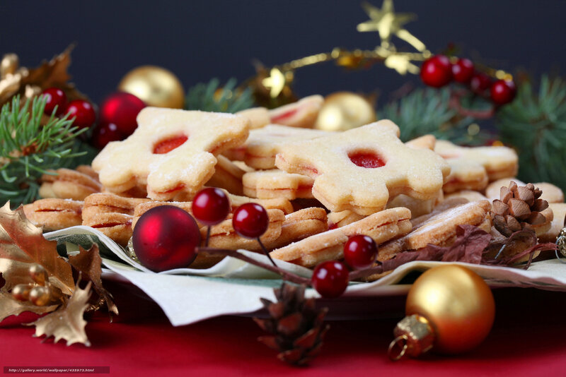 Christmas Cookies on Platter — Red, Festive