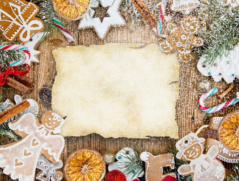Christmas Cookies on Wood — Brown, Festive
