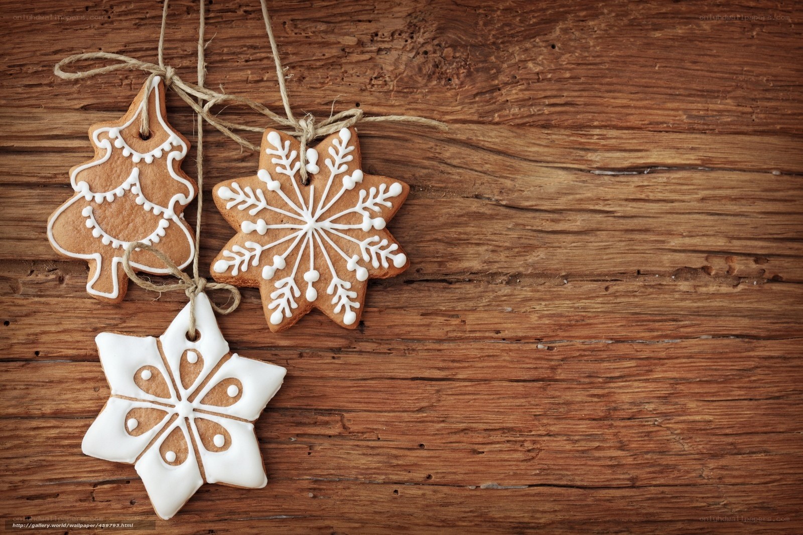 Christmas cookies on wood
