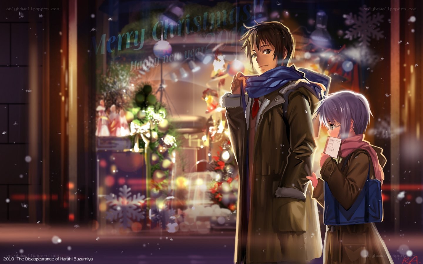 Christmas couple in winter