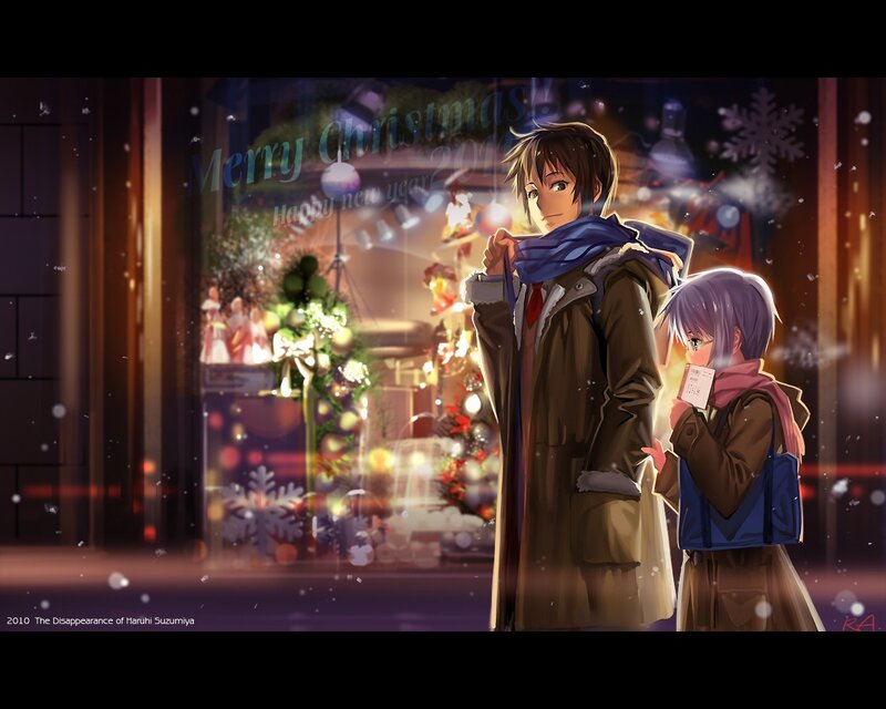 Christmas couple in winter