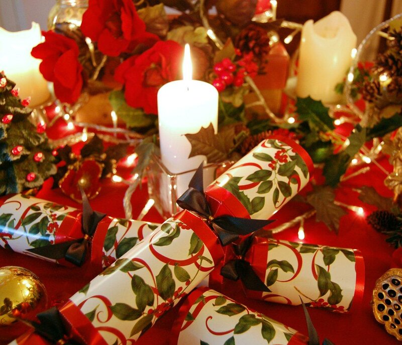 Christmas Crackers on Table