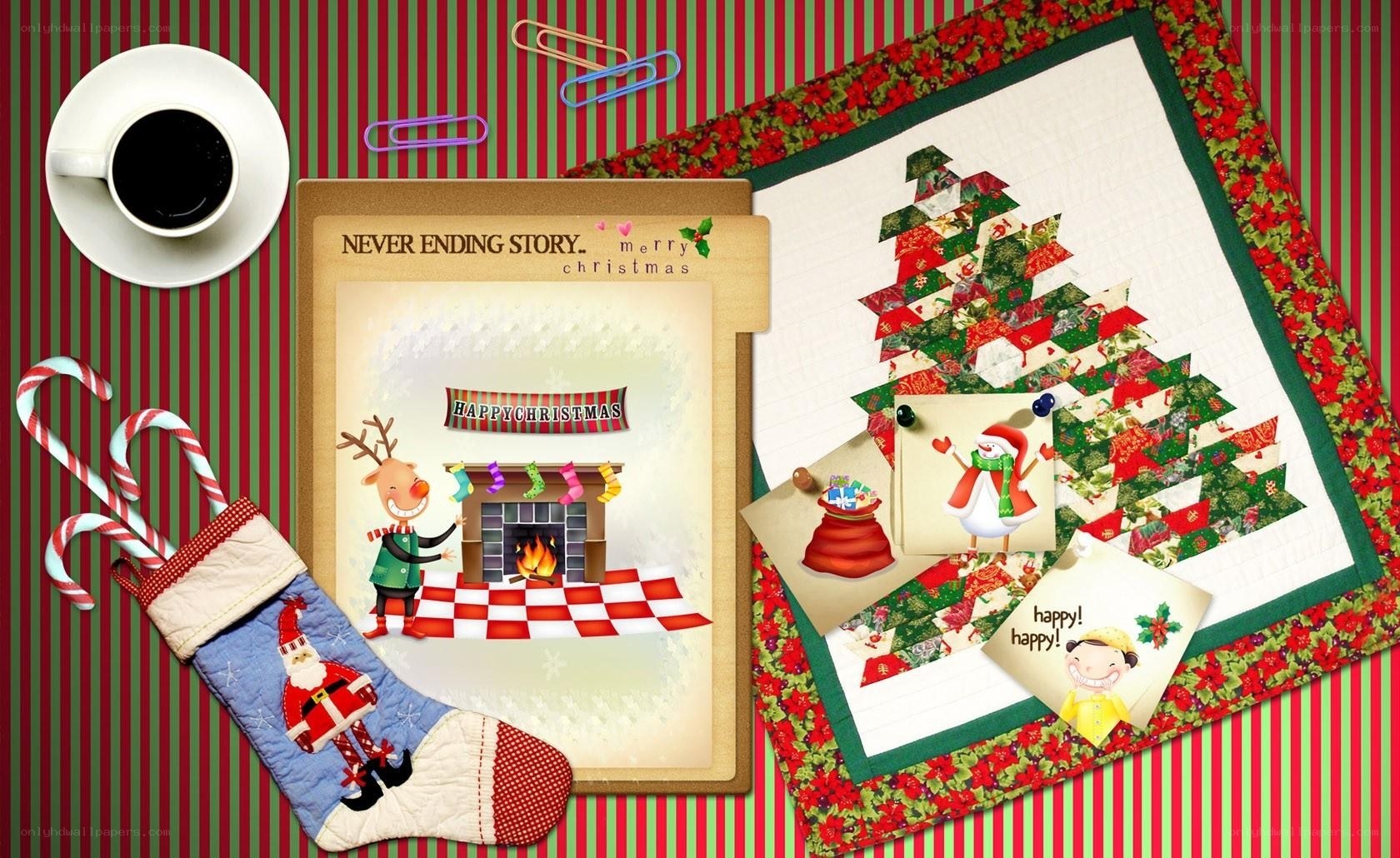 Christmas craft and cozy scene