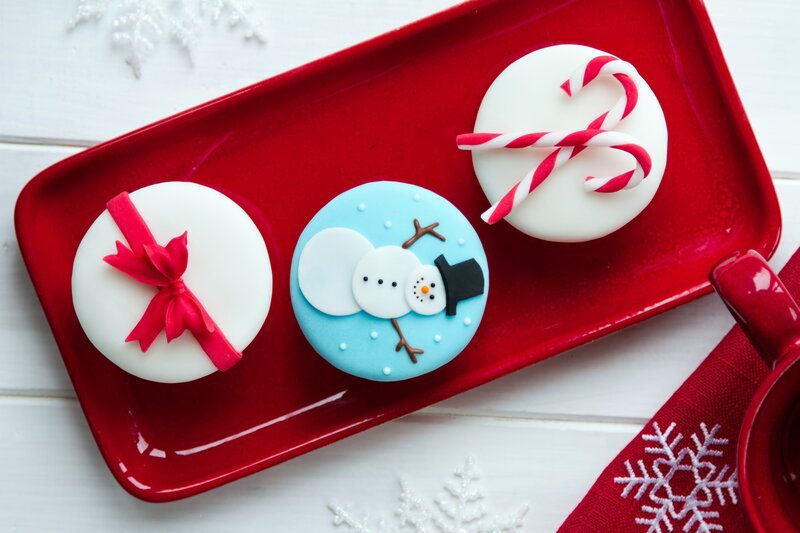Christmas Cupcakes — Red, Festive, Winter