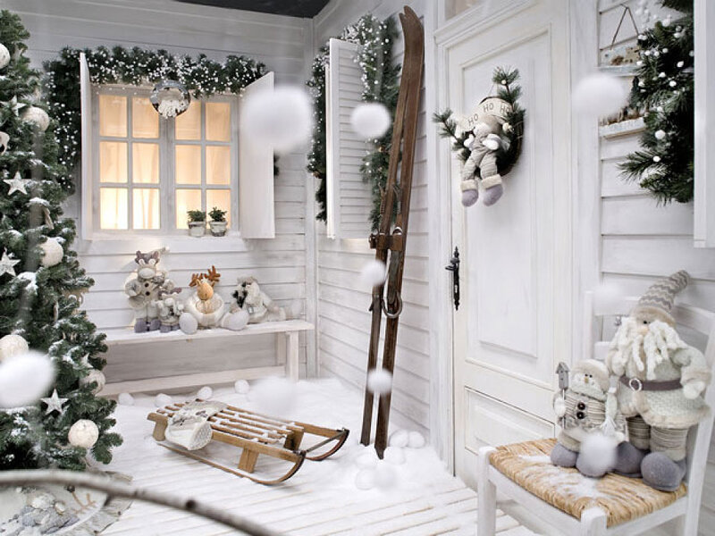 Christmas-decorated Porch