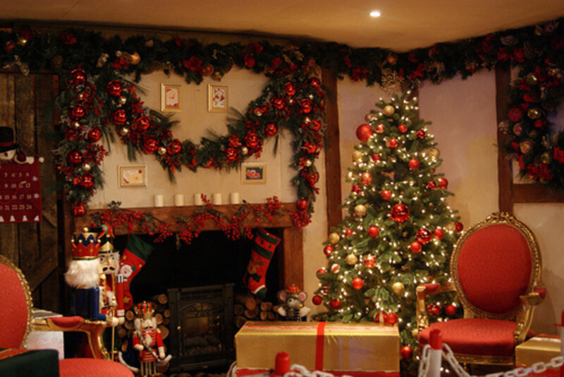Christmas-decorated Room