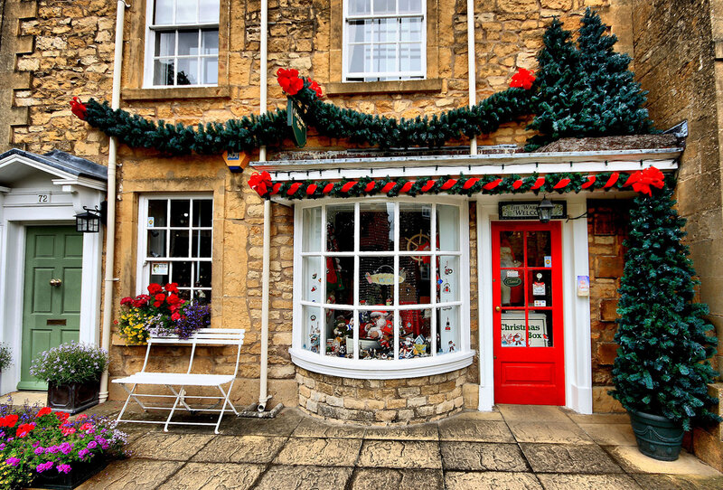 Christmas-decorated Shop