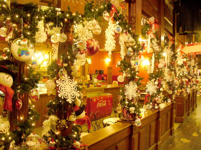Christmas-decorated Stall