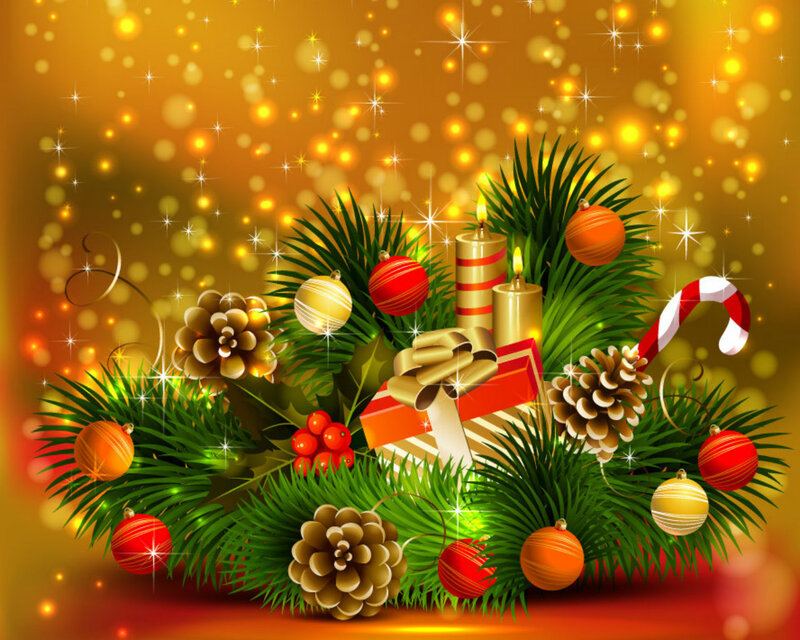 Christmas Decoration Arrangement — Gold