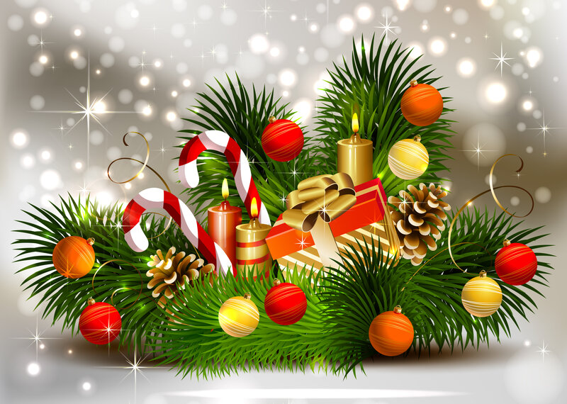 Christmas Decoration Arrangement — Green, Festive